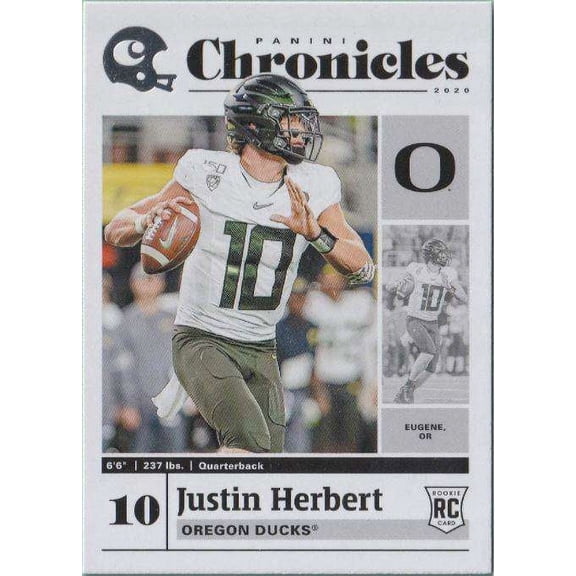 NFL 2020 Chronicles Draft Picks Justin Herbert Single Sports Card #5 (Rookie Card)