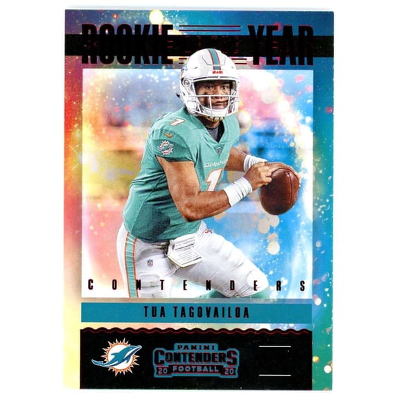 NFL 2020 Panini Contenders Red Rookie of the Year Contenders Tua Tagovailoa RY-TTA (Rookie)