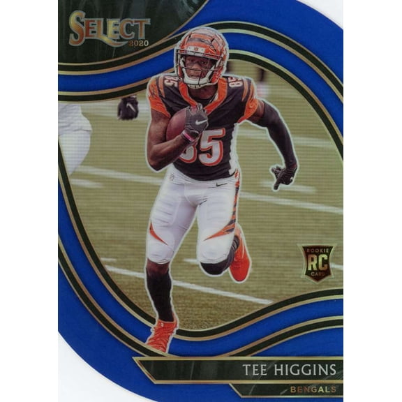 NFL 2020 Panini Select Tee Higgins Die-Cut Blue Prizm Trading Card #360 (Rookie)