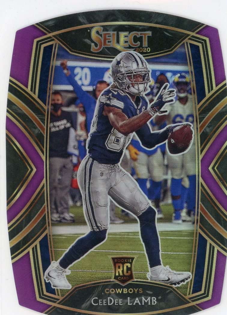 NFL 2020 Select Football CeeDee Lamb Purple Die-Cut Prizm Trading Card #257 (Rookie) (Panini)