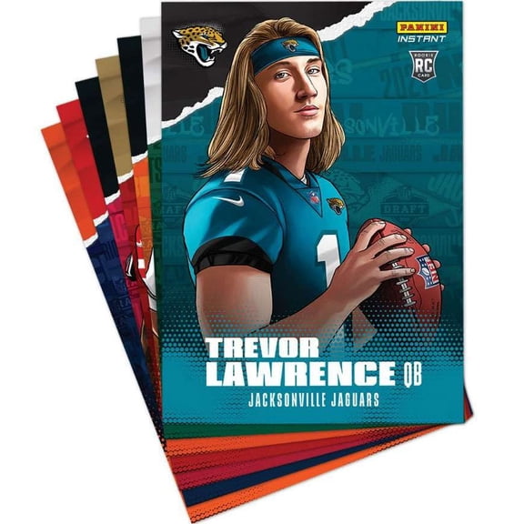NFL 2021 Instant Draft Night Illustrations Football Trading Card Set (7 Cards)