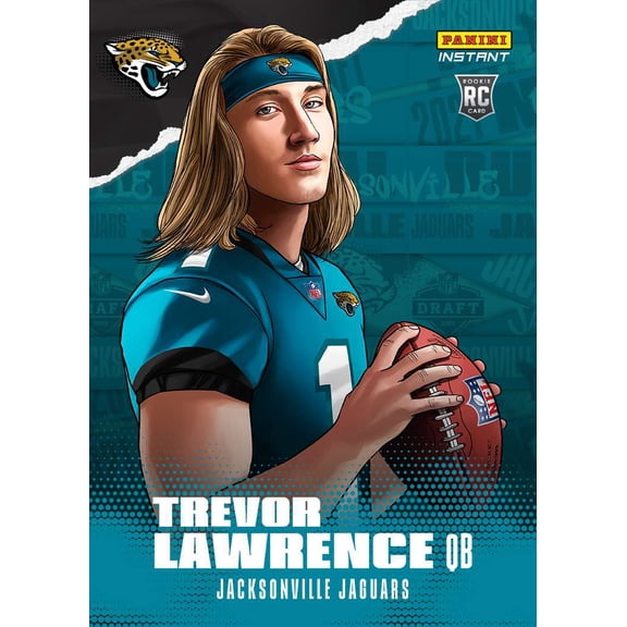 NFL 2021 Instant Football Draft Night Illustrations Trevor Lawrence Trading Card