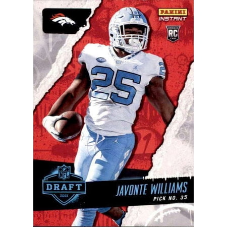 NFL 2021 Instant Football Draft Night Javonte Williams Trading Card