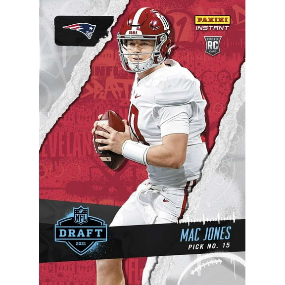 NFL 2021 Instant Football Draft Night Mac Jones Trading Card