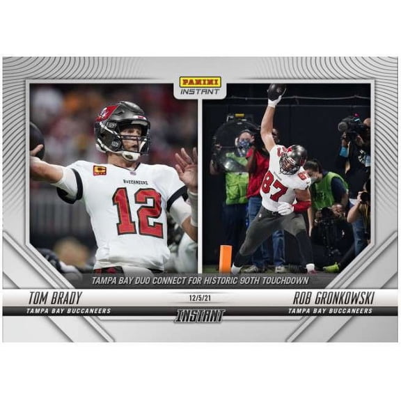 NFL 2021 Instant Football Tom Brady & Rob Gronkowski Trading Card (Duo Connect for Historic 90th Touchdown) #123