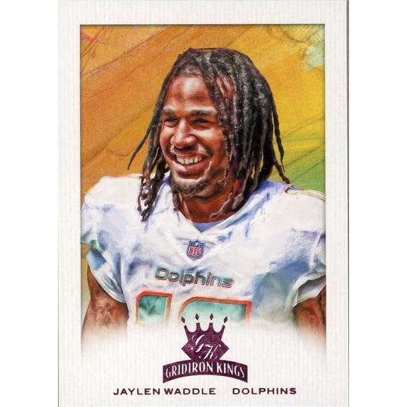 NFL 2021 Panini Chronicles Donruss Jaylen Waddle Pink Trading Card GK-26 (Rookie, Gridiron Kings)