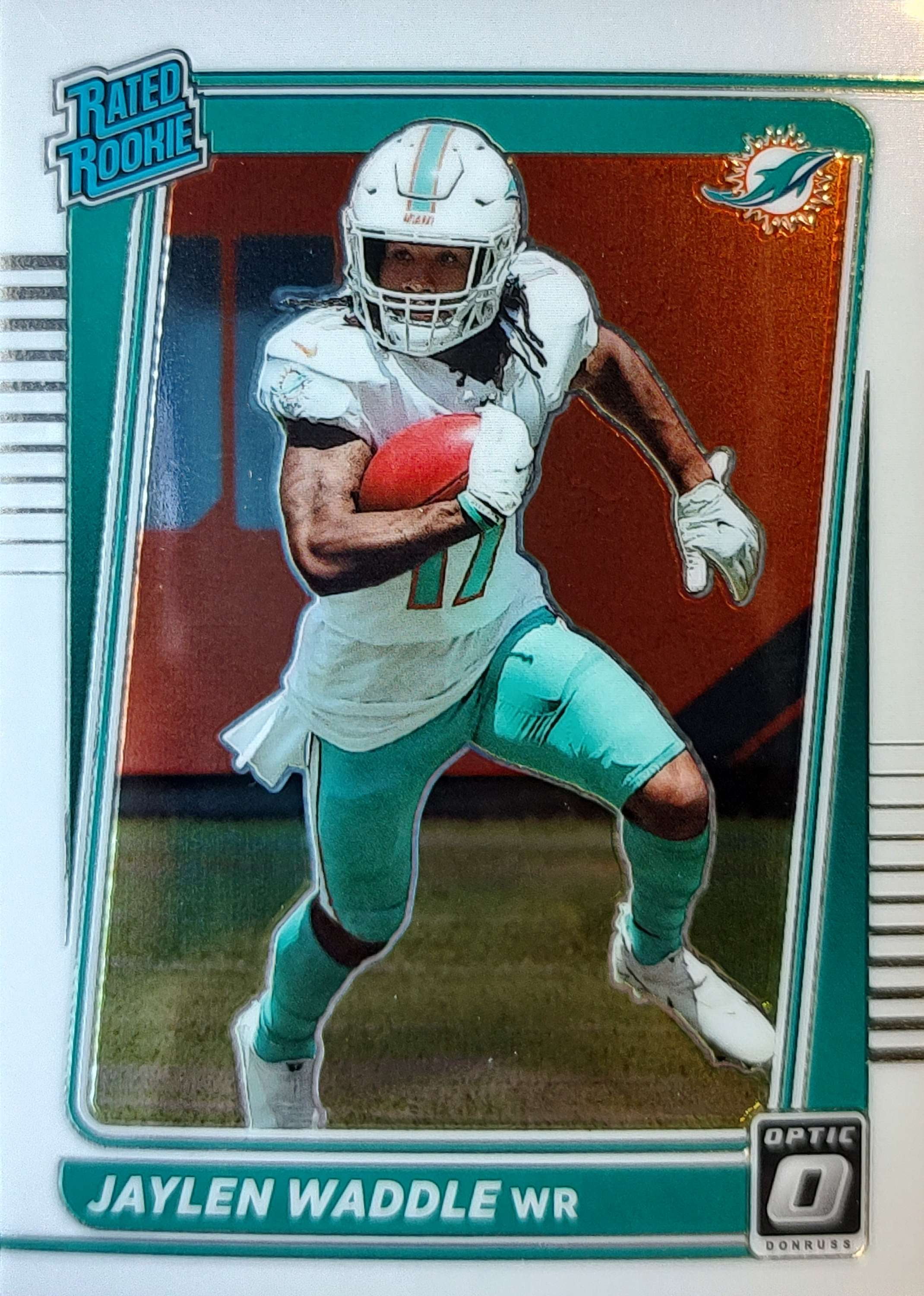 NFL 2021 Panini Donruss Optic Jaylen Waddle Trading Card NFL 2021 Panini Donruss Optic Jaylen Waddle Trading Card