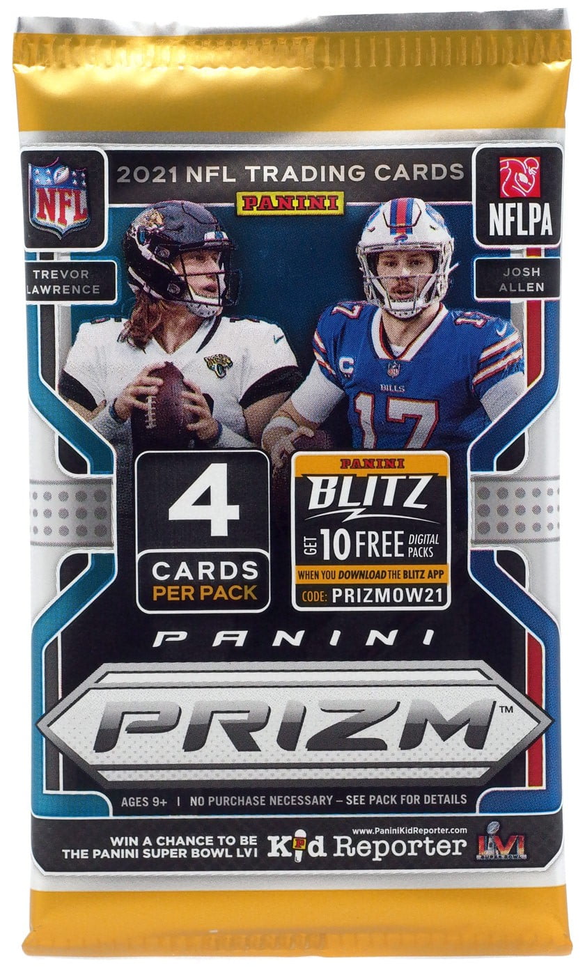 Panini NFL 2021 Prizm Football Trading Card Blaster Pack, 4 Cards