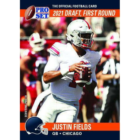 NFL 2021 Pro Set Draft Day Football    Justin Fields Trading Card #PSDD8