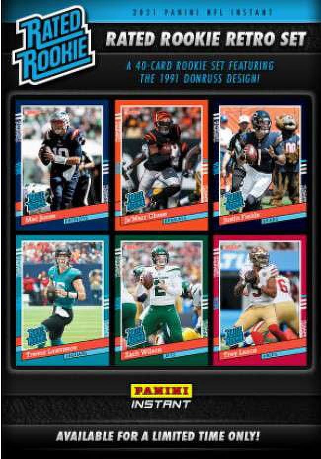 NFL 2021 Rated Rookies Retro Football Trading Card Set (40 Cards)