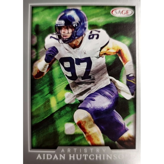 NFL 2022 Artistry Football Aidan Hutchinson Silver Trading Card #2 (Rookie Card) (Sage Collectibles)