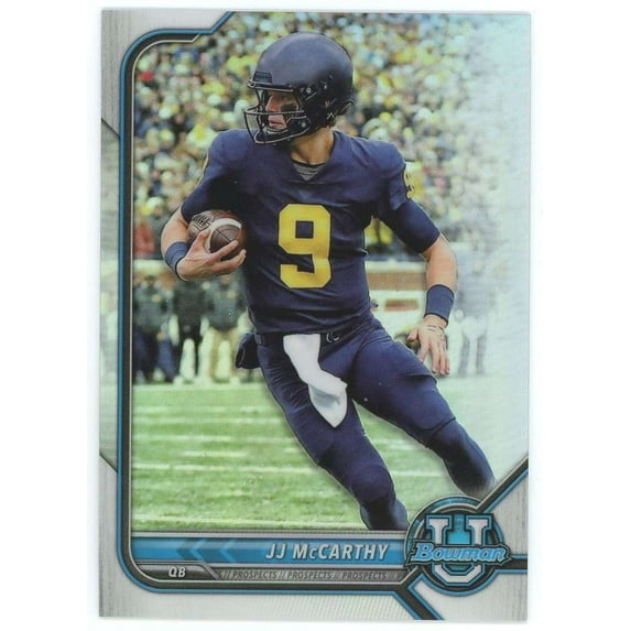 NFL 2022 Bowman Chrome U Refractor JJ McCarthy #79 (Rookie)