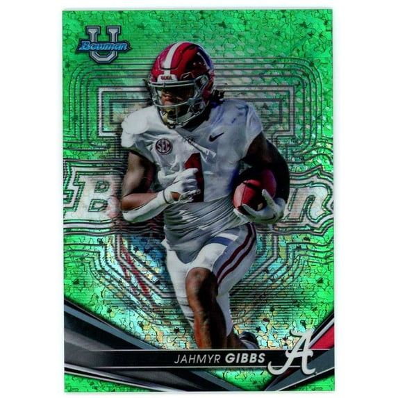 NFL 2022 Bowman's Best U Green Shimmer 25/99 Jahmyr Gibbs #95