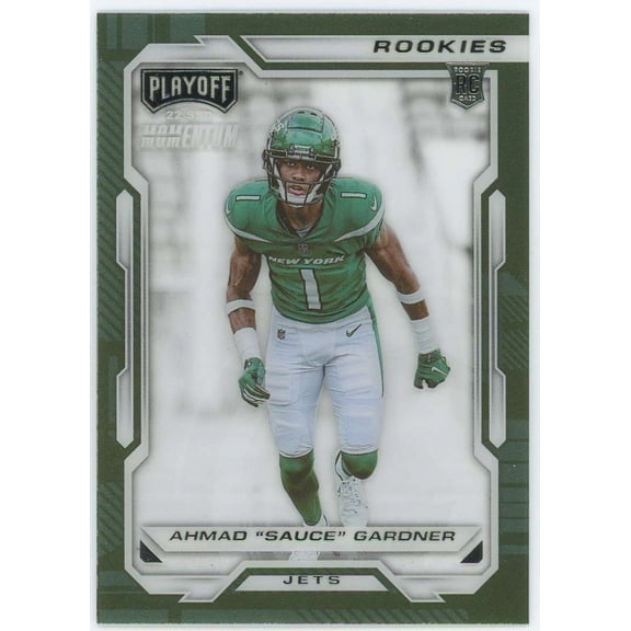 NFL 2022 Panini Chronicles Playoff Football Ahmad Sauce Gardner PMR-24 (Rookie, Momentum)