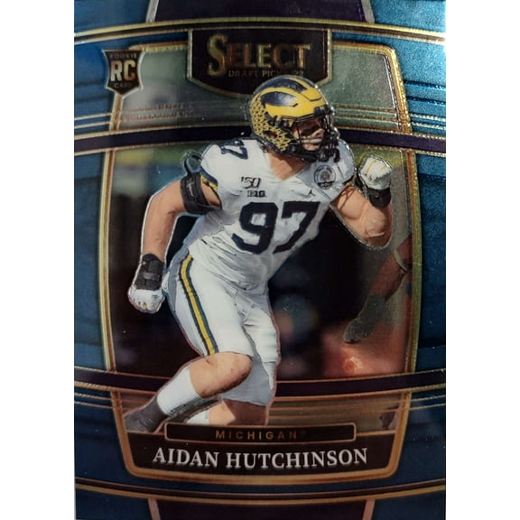 NFL 2022 Panini Select Draft Picks Aidan Hutchinson Blue Concourse Trading Card #33 (Rookie)