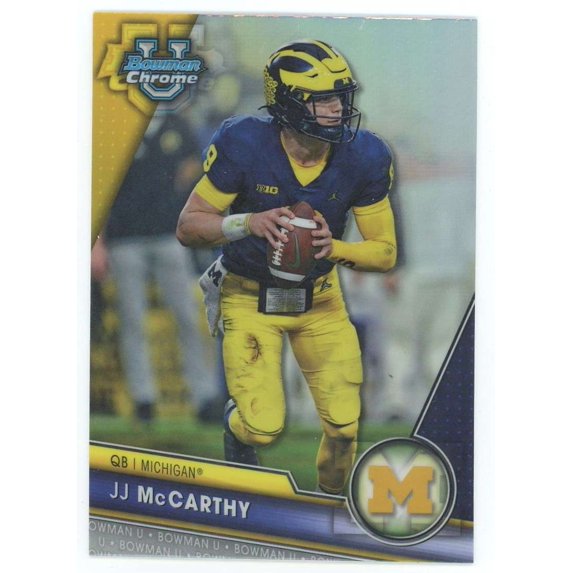 NFL 2023 Bowman Chrome U Refractor JJ McCarthy #124 (Rookie)