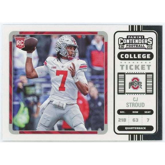 NFL 2023 Panini Chronicles Contenders Draft Picks C.J. Stroud #3 (Rookie, College Ticket)