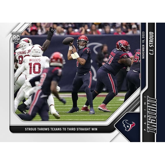 NFL 2023 Panini Instant Football CJ Stroud #55 (Rookie, Throws Texans to Third Straight Win)