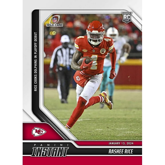 NFL 2023 Panini Instant Football Rashee Rice #133 (Rookie, Cooks Dolphins in Playoff Debut)
