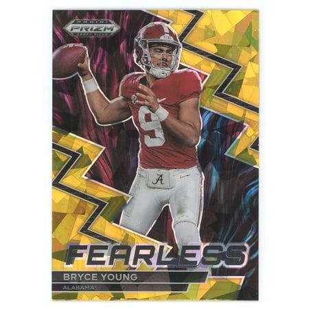 NFL 2023 Panini Prizm Draft Picks Gold Ice Prizm Bryce Young F-16 (Rookie, Fearless)