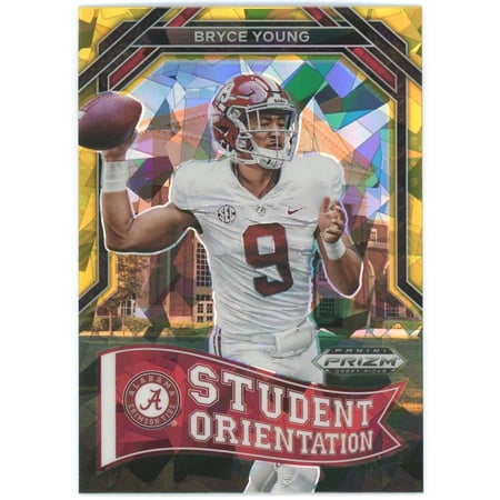 NFL 2023 Panini Prizm Draft Picks Gold Ice Prizm Bryce Young SO-1 (Rookie, Student Orientation)