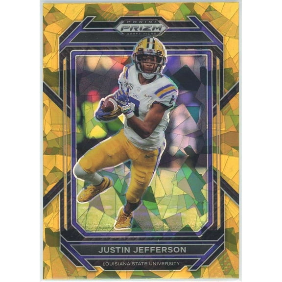 NFL 2023 Panini Prizm Draft Picks Gold Ice Prizm Justin Jefferson #61