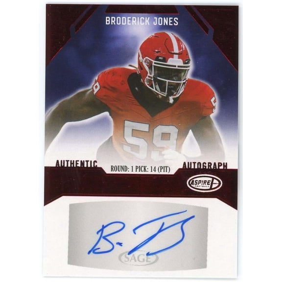 NFL 2023 Sage Red Foil Broderick Jones ASP-BJ (Rookie Auto)