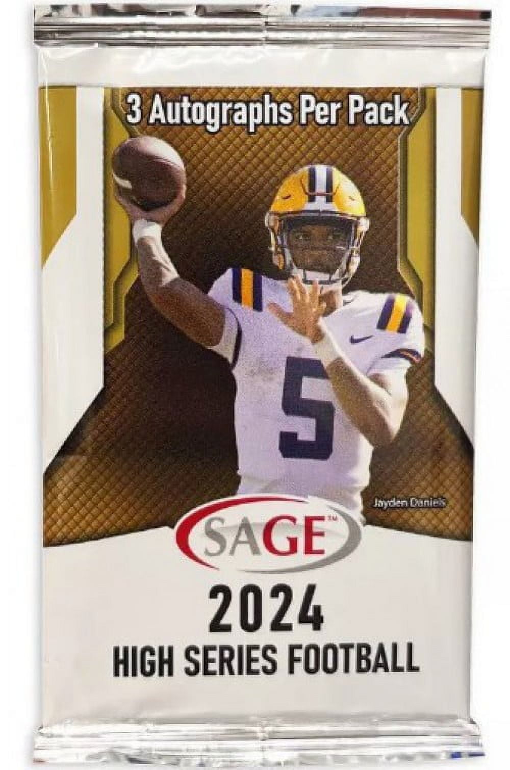 NFL 2024 HIGH Series Football Trading Card BLASTER AUTOGRAPH Pack (3 Autographs)