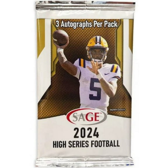 NFL 2024 HIGH Series Football Trading Card BLASTER AUTOGRAPH Pack (3 Autographs)