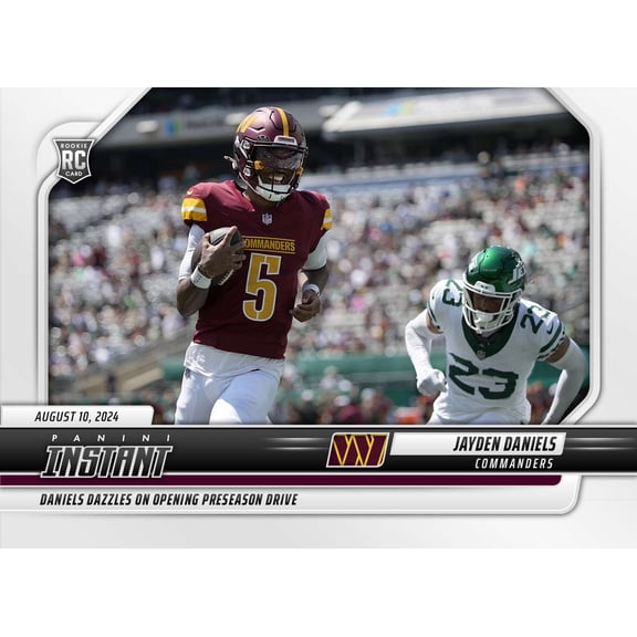 NFL 2024 Instant Preseason Football Jayden Daniels #6 (Rookie, Dazzles on Opening Preseason Drive)