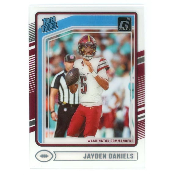 NFL 2024 Panini Clearly Donruss Football Jayden Daniels #52 (Rated Rookie)