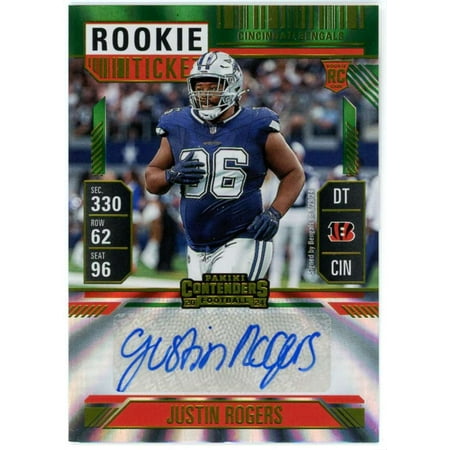 NFL 2024 Panini Contenders Football Rookie Ticket Justin Rogers #247 (Rookie Auto)