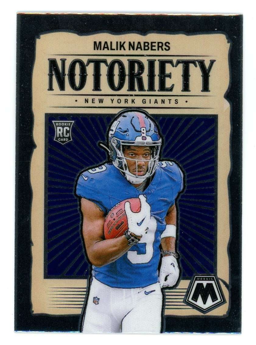 NFL 2024 Panini Mosaic Football Notoriety Malik Nabers #23 (Rookie