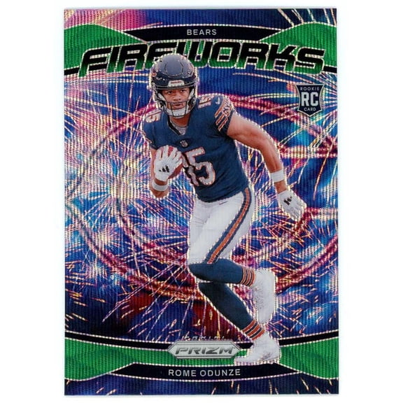 NFL 2024 Panini Prizm Football Green Fireworks Rome Odunze #19 [Rookie]