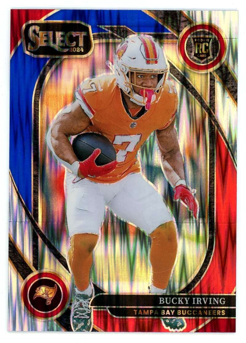 NFL 2024 Panini Select Football Red & Blue Shock Prizm Club Level