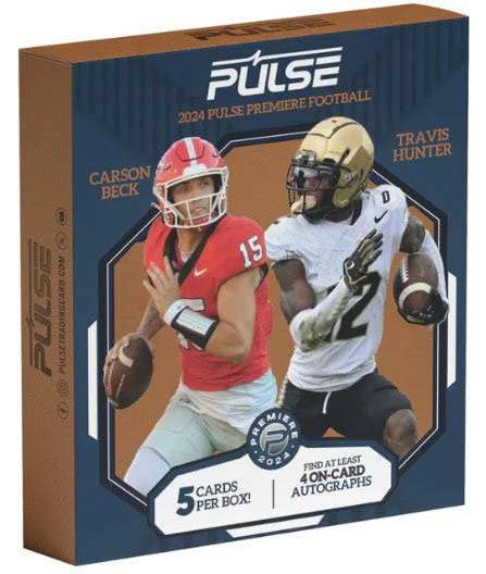 NFL 2024 Pulse Premier Football Trading Card HOBBY Box [1 Packs, 5 Cards, 4 ON CARD Auto's!]