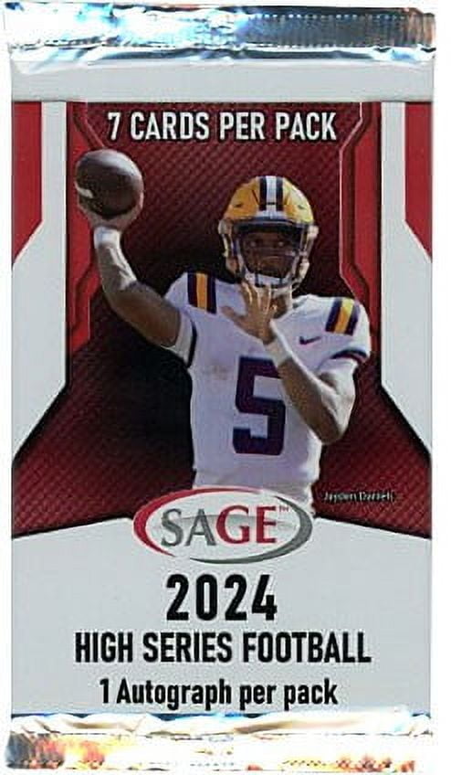 NFL 2024 Sage High Series Football Trading Card HOBBY Pack (1 Autograph card per Pack!)