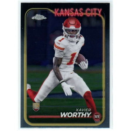 NFL 2024 Topps Chrome Football Base Xavier Worthy #208 (Rookie)
