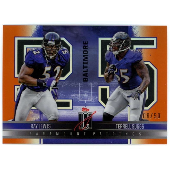 NFL 2024 Topps Signature Class Football Paramount Pairings 08/50 Terrell Suggs / Ray Lewis PP-14