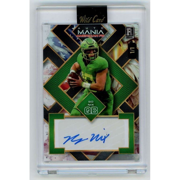 NFL 2024 Wild Card Auto Mania 1/1 Bo Nix AMASQ-BN (Rookie Auto