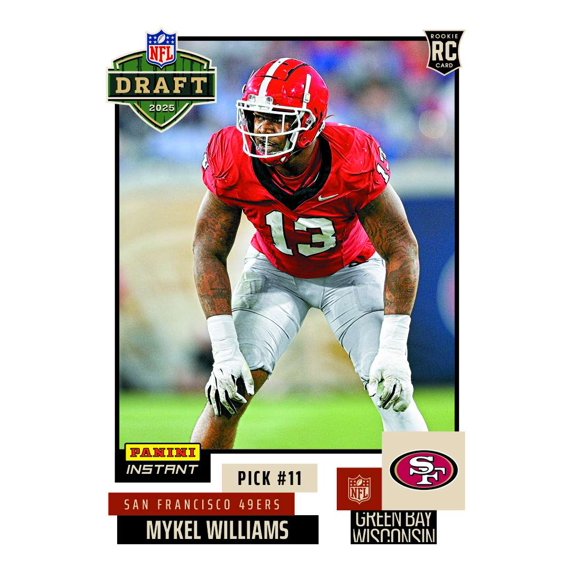 NFL 2025 Instant Draft Night Football Mykel Williams #8 (Rookie)