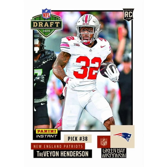 NFL 2025 Instant Draft Night Football TreVeyon Henderson #25 (Rookie)
