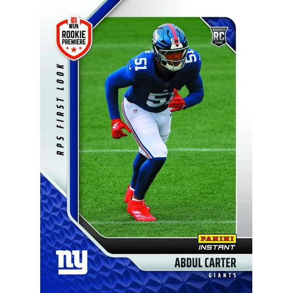 NFL 2025 Instant First Look Football Abdul Carter #1 (Rookie)
