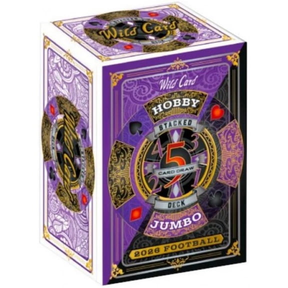 NFL 2026 Wild Card Five Card Draw Stacked Deck Football Trading Card HOBBY Jumbo Box (5 Packs)