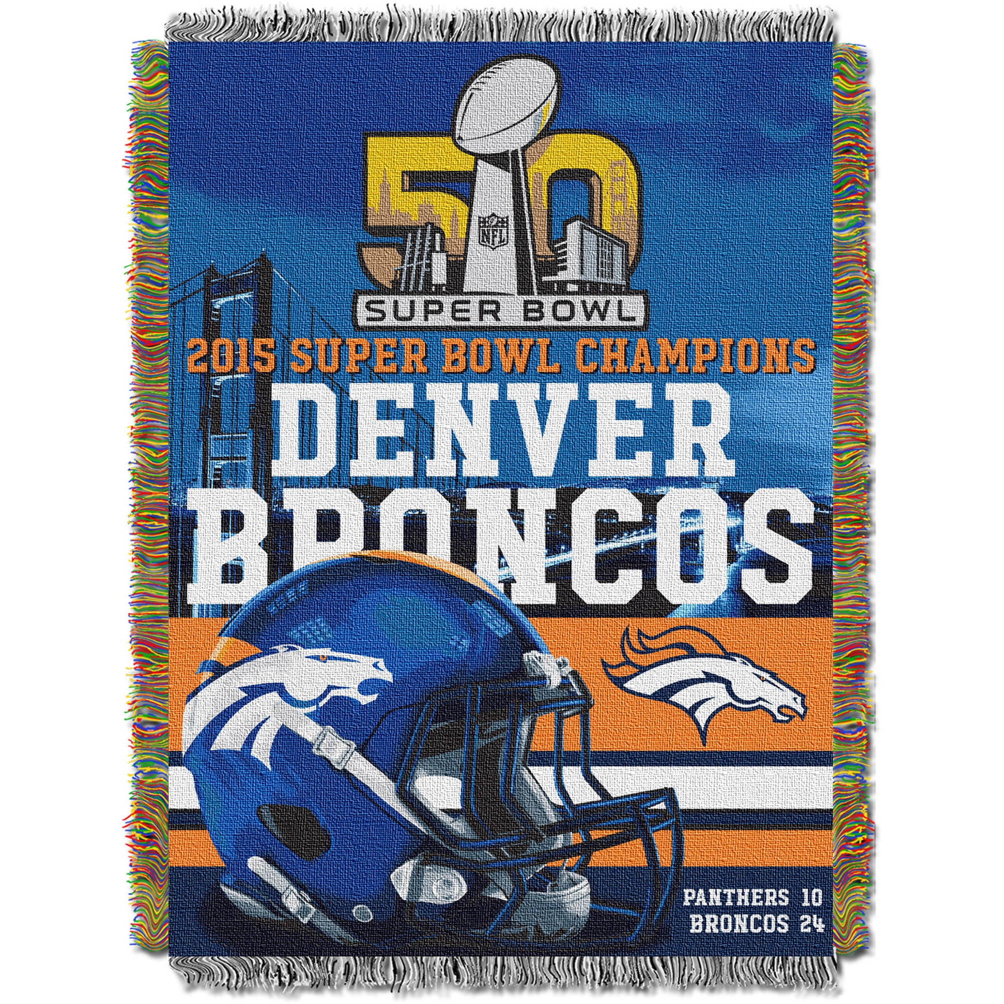 NFL 48' x 60' Denver Broncos Super Bowl 50 Champions Tapestry Throw 