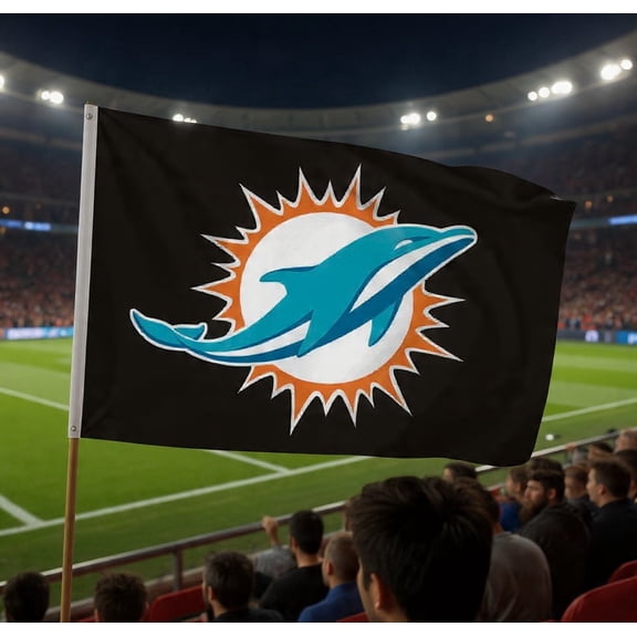 NFL American Football Flag Banner 3ft x 5ft  ( DOLPHINS )
