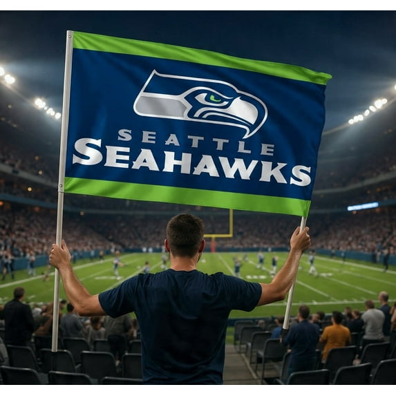 NFL American Football Flag Banner 3ft x 5ft FREE FAST SHIPPING (Seahawks)