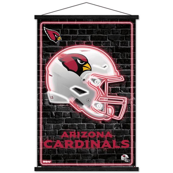 NFL Arizona Cardinals - Neon Helmet 23 Wall Poster with Magnetic Frame, 22.375" x 34"
