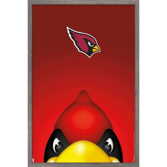 NFL Arizona Cardinals - S. Preston Mascot Big Red 20 Wall Poster, 14.725" x 22.375", Framed