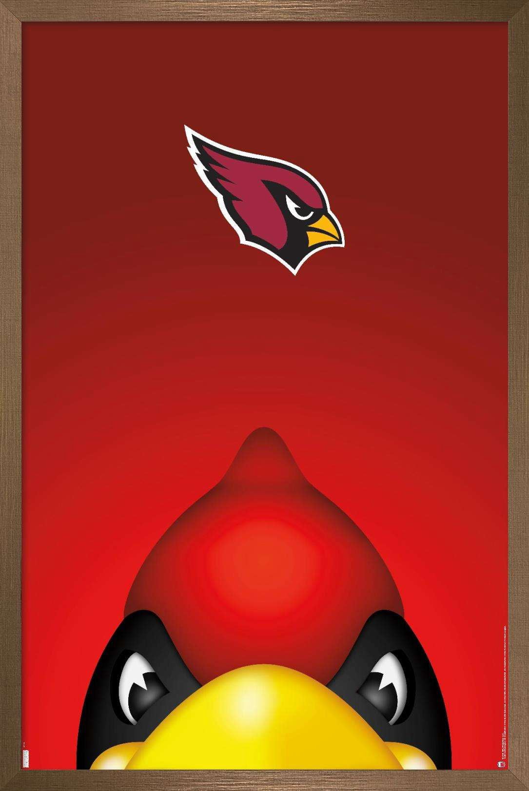 NFL Arizona Cardinals - S. Preston Mascot Big Red 20 Wall Poster, 14.725" x 22.375", Framed